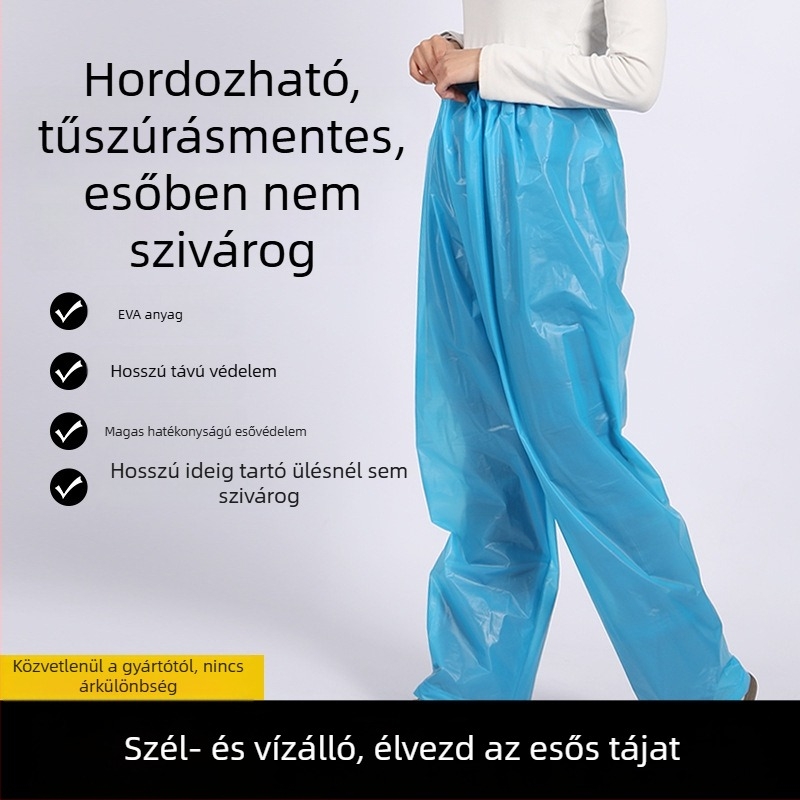 Felnőtt átlátszó esőnadrág EVA anyagból, vízálló, túrázáshoz, hegymászáshoz, horgászathoz, hordozható