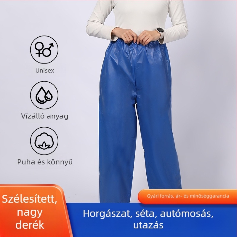 Felnőtt átlátszó esőnadrág EVA anyagból, vízálló, túrázáshoz, hegymászáshoz, horgászathoz, hordozható