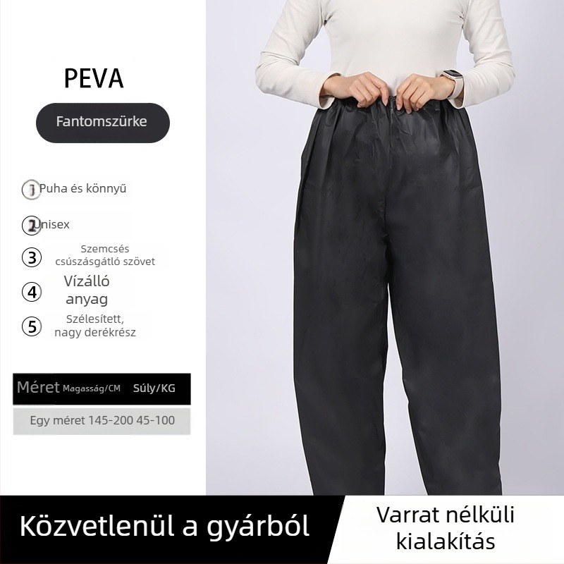 Felnőtt átlátszó esőnadrág EVA anyagból, vízálló, túrázáshoz, hegymászáshoz, horgászathoz, hordozható