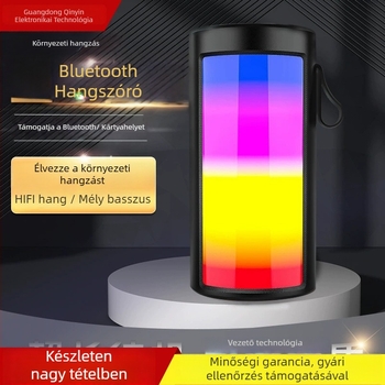 Bluetooth hangszóró LED éjszakai fénnyel, USB táplálás, IPX2, 10 m hatótáv