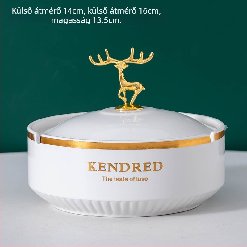 Kerámia hamutartó fedéllel, könnyed luxus stílus, logónyomtatás, testreszabhatóság, tároló funkció