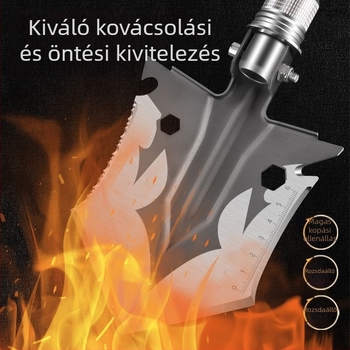 Összecsukható katonai ásó mangánacélból, kültéri kempingezéshez és túléléshez, hóeke, járműre szerelhető