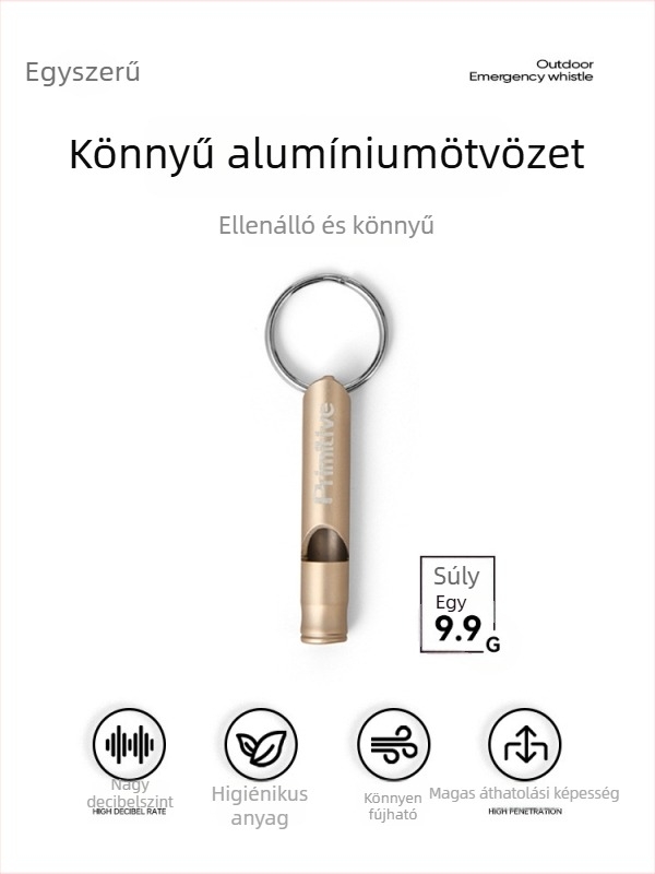 Fém túlélő síp - magas tónusú jelzés, vészjelző kültéren, biztonság földrengés és tűz esetén