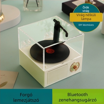 Bluetooth hangszóró örök virággal, forgatható virágtartó, kézzel készített — 40Hz-20kHz, 5W, 5V, 1000-1200mAh