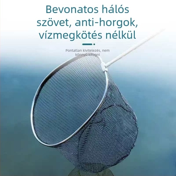 Óriási horgászháló ragasztott hálózattal és bevonattal anti-akasztódás, teherbírás 25 kg, mélység 50 cm