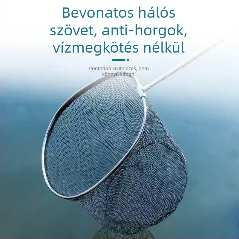 Óriási horgászháló ragasztott hálózattal és bevonattal anti-akasztódás, teherbírás 25 kg, mélység 50 cm