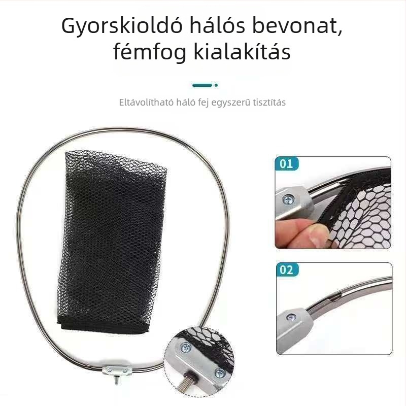 Óriási horgászháló ragasztott hálózattal és bevonattal anti-akasztódás, teherbírás 25 kg, mélység 50 cm