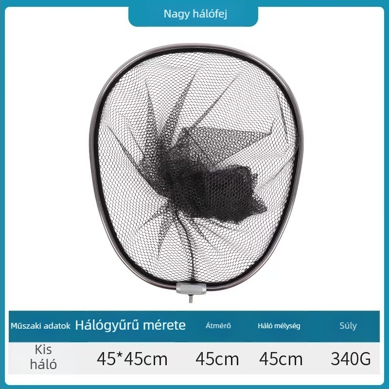 Óriási horgászháló ragasztott hálózattal és bevonattal anti-akasztódás, teherbírás 25 kg, mélység 50 cm