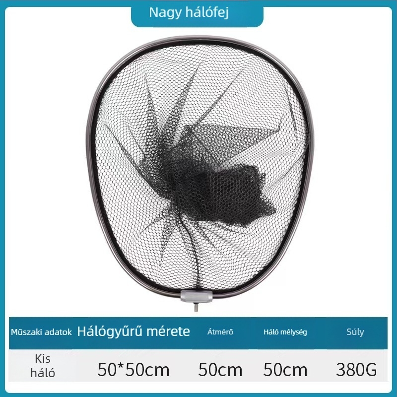 Óriási horgászháló ragasztott hálózattal és bevonattal anti-akasztódás, teherbírás 25 kg, mélység 50 cm