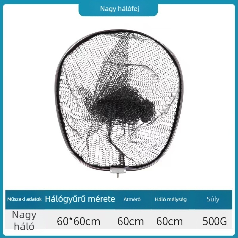 Óriási horgászháló ragasztott hálózattal és bevonattal anti-akasztódás, teherbírás 25 kg, mélység 50 cm