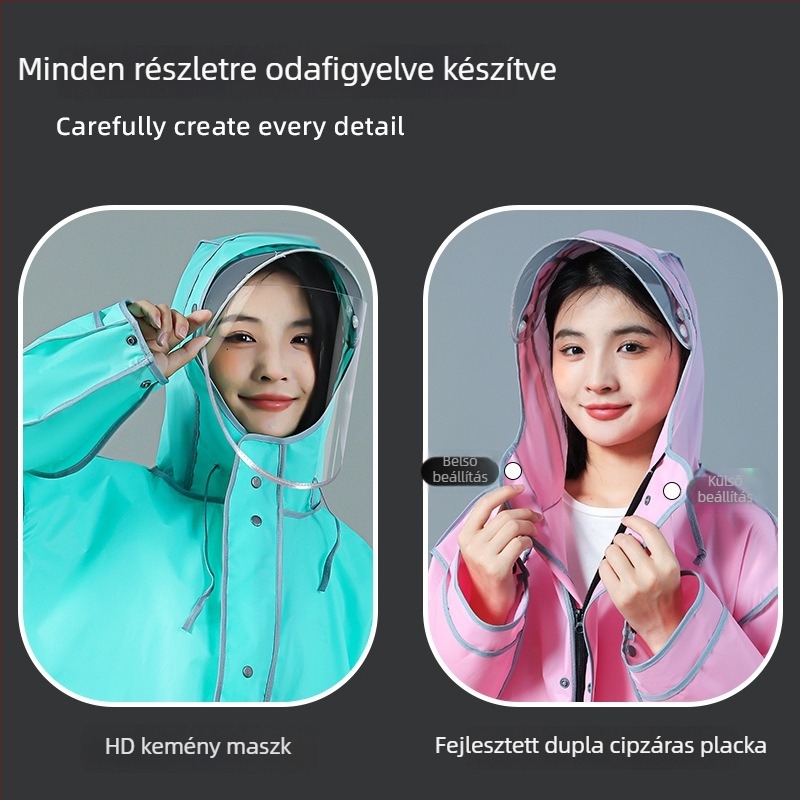 EVA esőponcsó elektromos kerékpárhoz és motorkerékpárhoz — EVA anyag, közepes vastagság, egy felnőtt számára, könnyű