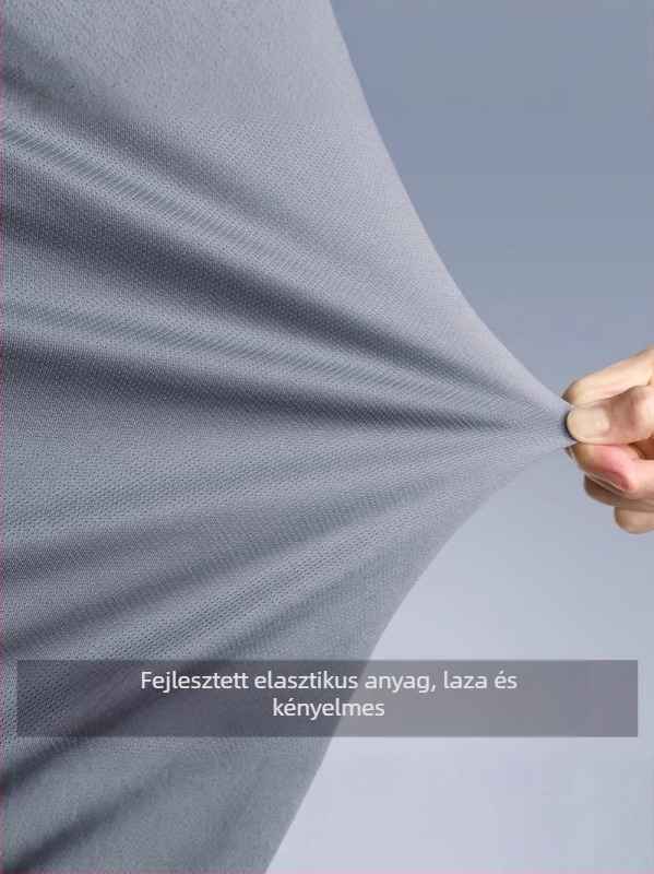 Férfi sportos poliészter póló, gyorsan száradó, bő szabás, rövid ujjú, kerek nyak