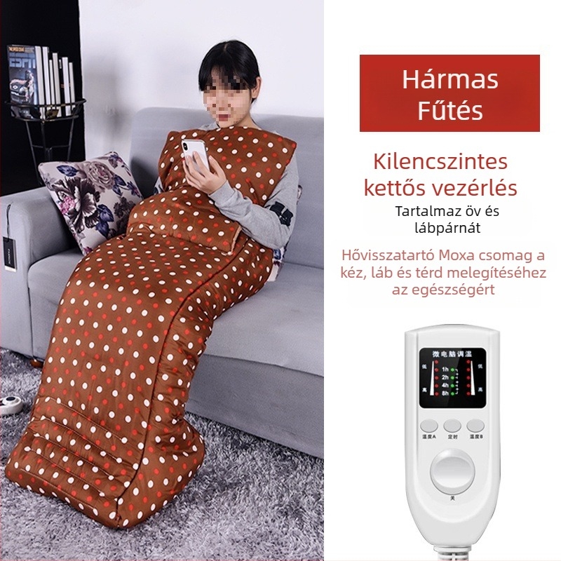 Fűtött talpbetétes papucs – USB-s táplálás, felső rész szőr és bőr kombinációval, férfiaknak