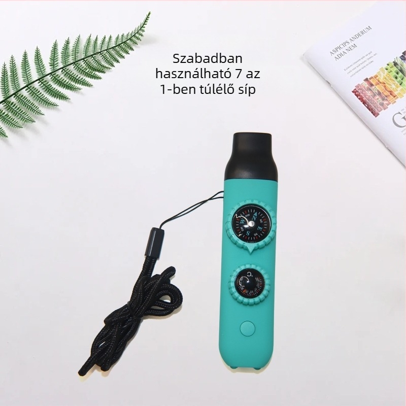 Other 7 az 1-ben többfunkciós kültéri síp LED-fénnyel, hőmérővel és iránytűvel