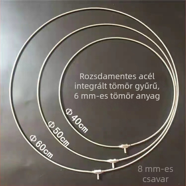 Rozsdamentes acélból készült merev gyűrűs merítő, összecsukható fej, nagy átmérőjű