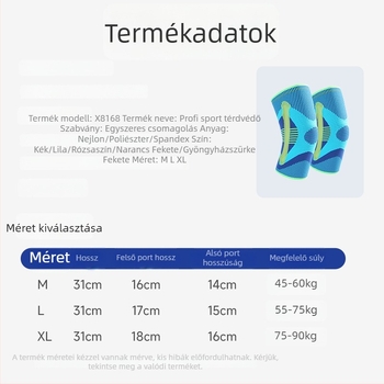 Felnőtt térdvédők, szilikon, nylon-spandex-poliészter keverék, futáshoz és hegymászáshoz