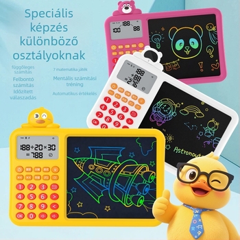 Okos korai oktatási gép szóbeli számológéppel és írásra szolgáló táblával 4–6 éveseknek — LCD-képernyő, újratölthető Li-ion akkumulátor, interaktív érintéses válasz