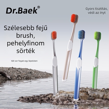 Kézi fogkefe puha sörtékkel, 4 darabos készlet, KR051, felnőtteknek, ínyvédelmet