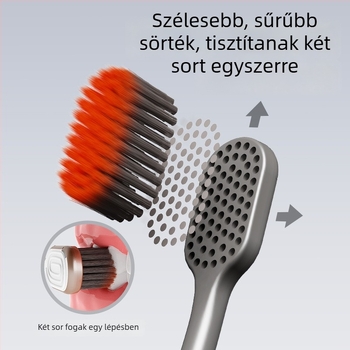 Kézi fogkefe puha sörtékkel, 4 darabos készlet, KR051, felnőtteknek, ínyvédelmet