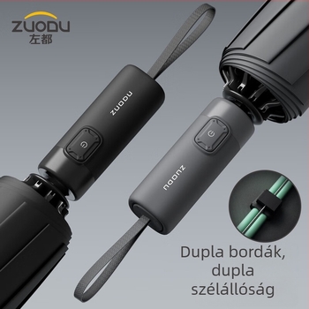 Zuodu automata fordított összecsukható esernyő, 10 alumínium borda, UPF50+, 210T anyag, súly 650 g