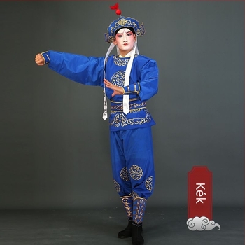 Hagyományos kínai opera jelmez készlet a színpadra: Pekingi és Qin opera, Wu-Sheng harci stílus, poliészter