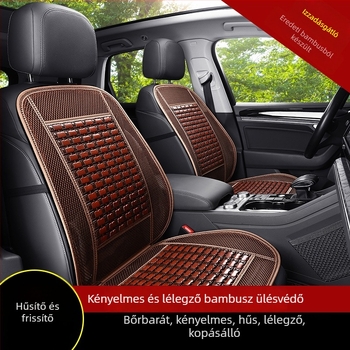 Bambusz szeletekből készült autóülés párna, nyári, lélegző, univerzális, egy darab