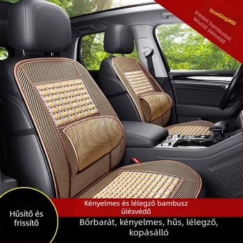 Bambusz szeletekből készült autóülés párna, nyári, lélegző, univerzális, egy darab