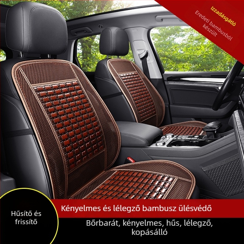 Bambusz szeletekből készült autóülés párna, nyári, lélegző, univerzális, egy darab