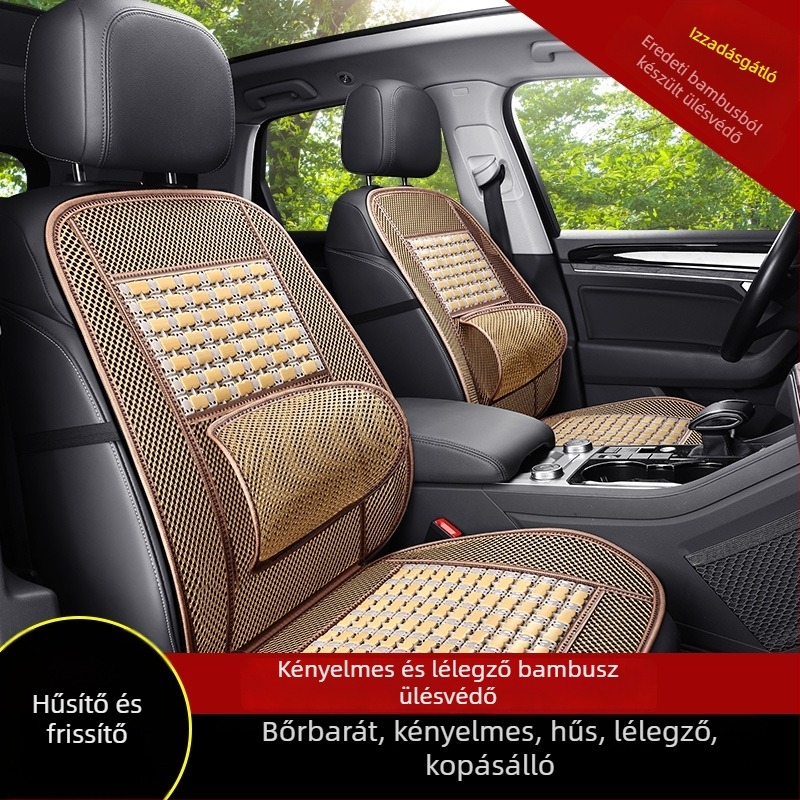Bambusz szeletekből készült autóülés párna, nyári, lélegző, univerzális, egy darab