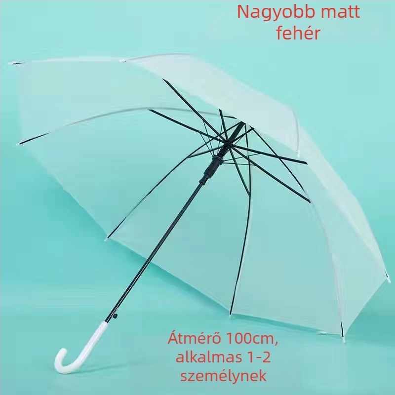 Átlátszó esernyő Cartoon állatmintával, hosszú nyeletű, PVC borítással, 8 bordás vasváz, ötvözet nyél, fél-automata nyitás