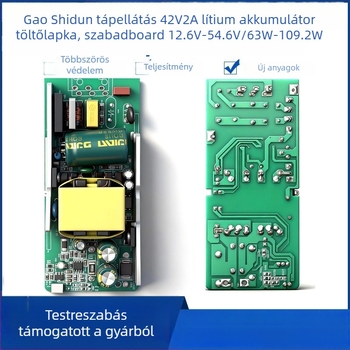 Li-ion akkumulátor töltő – csupasz PCB, bemenet 100-240 VAC, kimenet 12.6V 5A, kétoldalas PCB, réztranszformátor