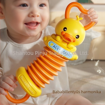 Mini harmónika babáknak, sárga kis kacsa mintával, fogás fejlesztő, korai oktatási játék