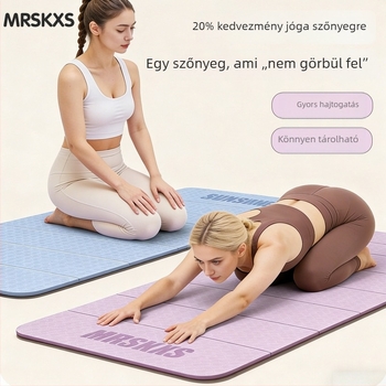 8-részes összecsukható jógamatrac, szélesebb és hosszabb otthoni használatra, vastabb táncra, aerobikra és kocogásra
