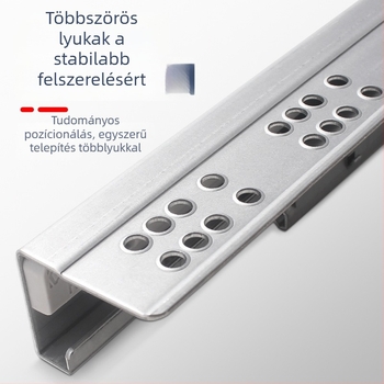 Fiókcsúszó sín csillapítóval, rejtett kétrészes modell, acél szerkezet, modern minimalista stílus