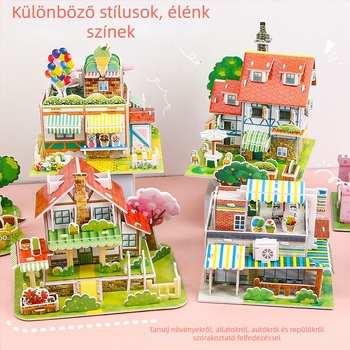 3D-s puzzle gyerekeknek – DIY habból készült oktatójáték, 4–6 éveseknek, körülbelül 5 perc összeszerelés.