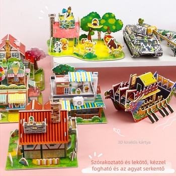 3D-s puzzle gyerekeknek – DIY habból készült oktatójáték, 4–6 éveseknek, körülbelül 5 perc összeszerelés.