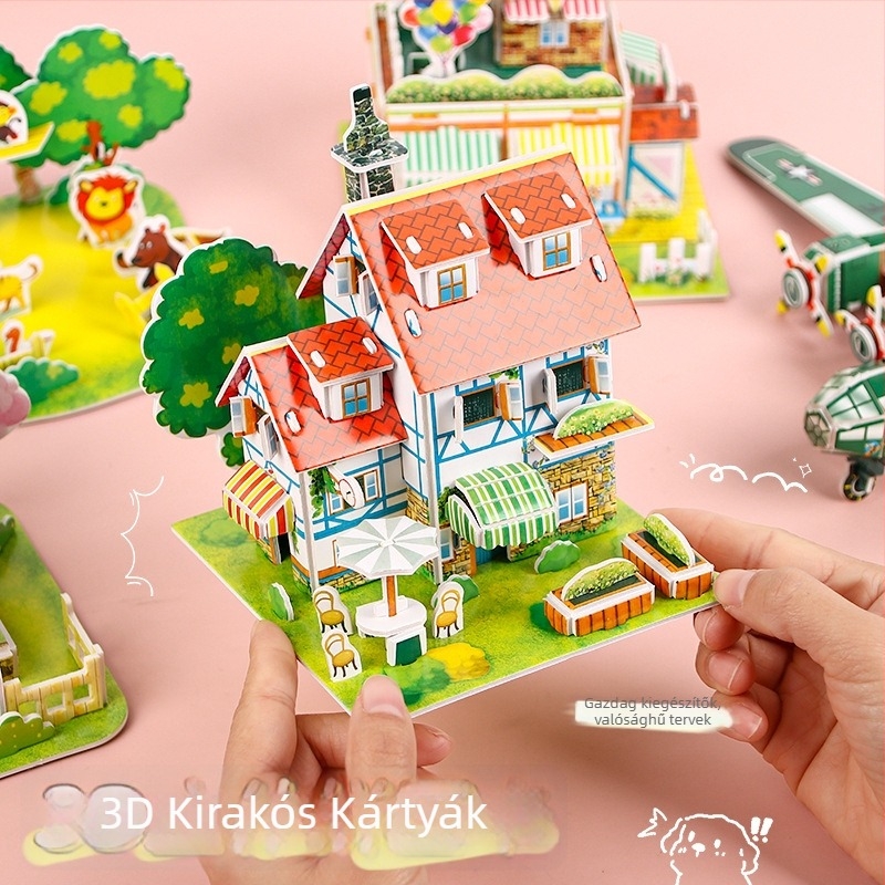 3D-s puzzle gyerekeknek – DIY habból készült oktatójáték, 4–6 éveseknek, körülbelül 5 perc összeszerelés.