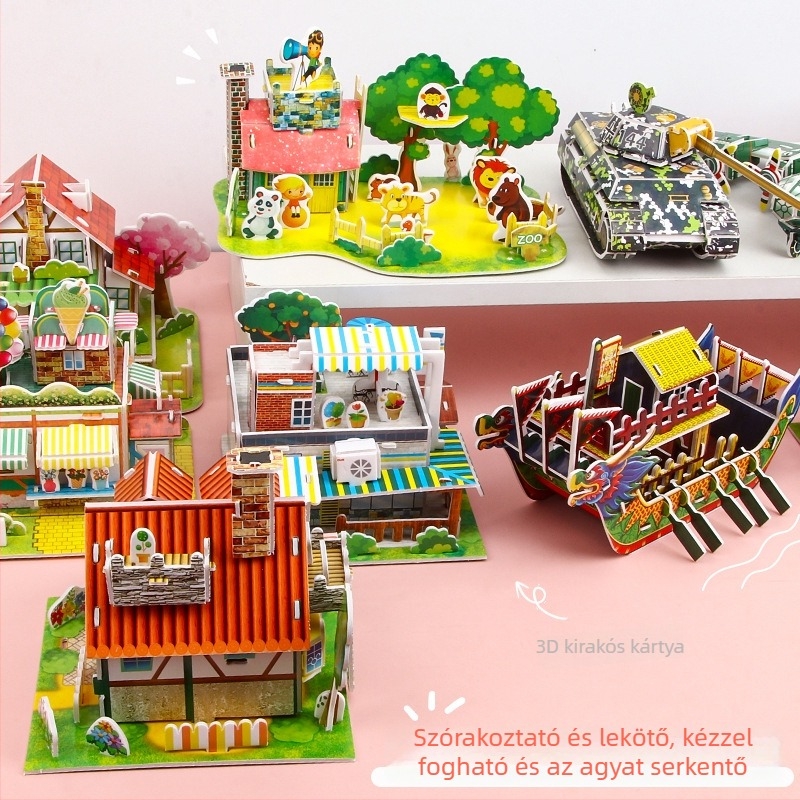 3D-s puzzle gyerekeknek – DIY habból készült oktatójáték, 4–6 éveseknek, körülbelül 5 perc összeszerelés.