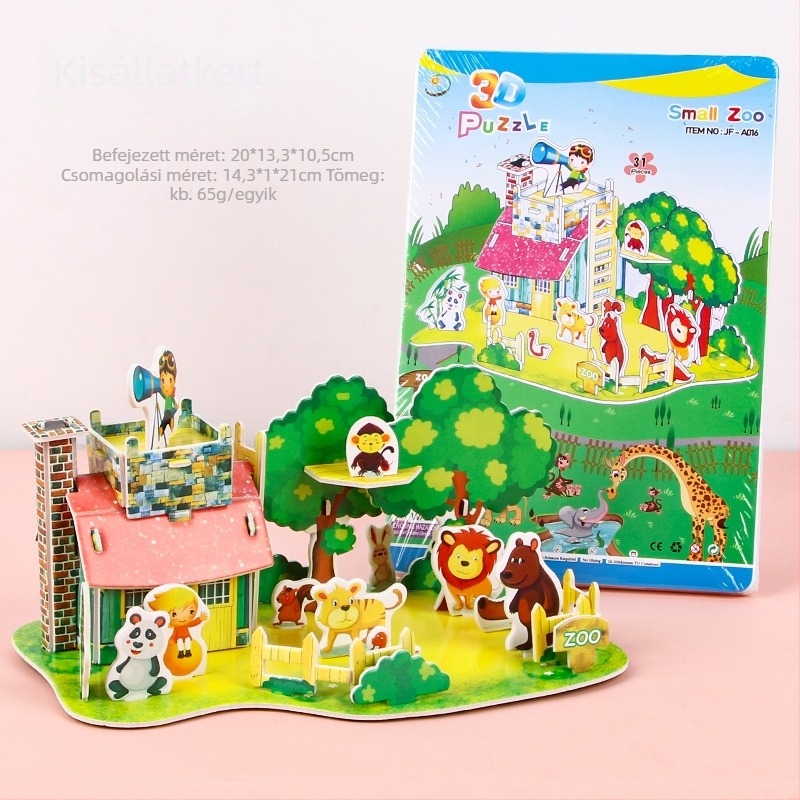 3D-s puzzle gyerekeknek – DIY habból készült oktatójáték, 4–6 éveseknek, körülbelül 5 perc összeszerelés.