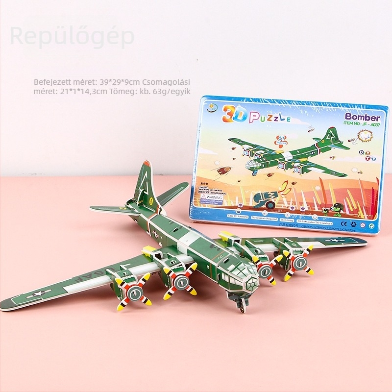 3D-s puzzle gyerekeknek – DIY habból készült oktatójáték, 4–6 éveseknek, körülbelül 5 perc összeszerelés.