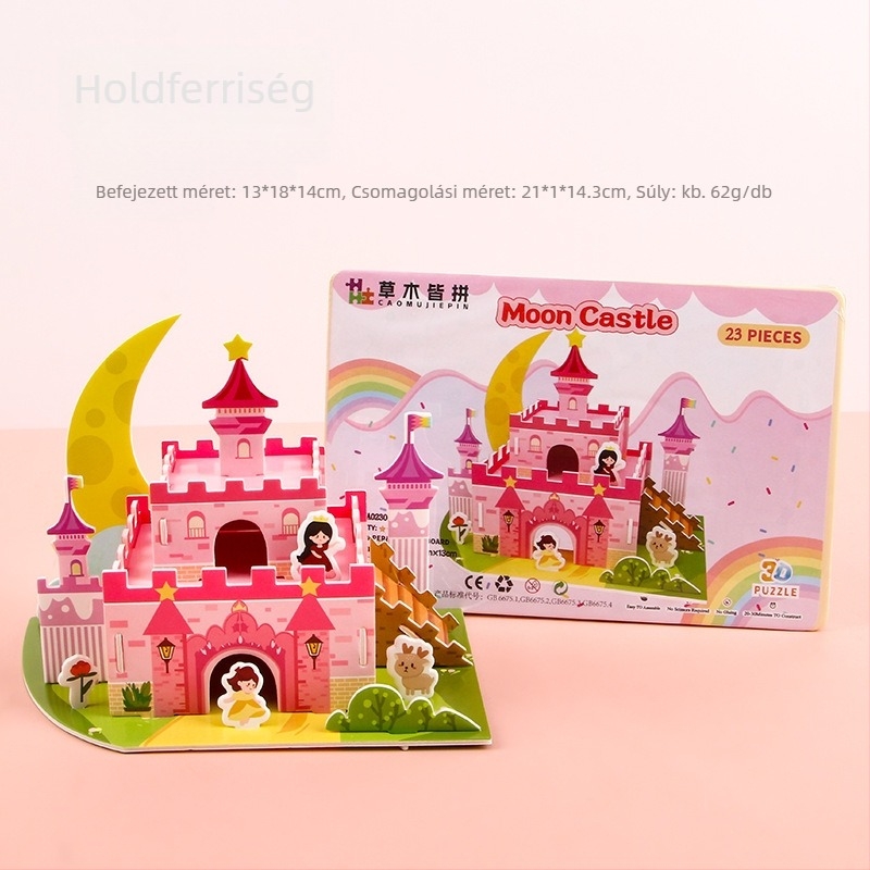 3D-s puzzle gyerekeknek – DIY habból készült oktatójáték, 4–6 éveseknek, körülbelül 5 perc összeszerelés.