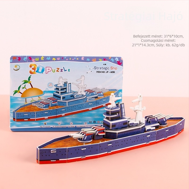 3D-s puzzle gyerekeknek – DIY habból készült oktatójáték, 4–6 éveseknek, körülbelül 5 perc összeszerelés.