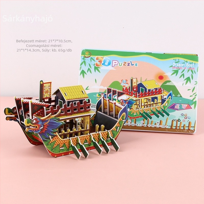 3D-s puzzle gyerekeknek – DIY habból készült oktatójáték, 4–6 éveseknek, körülbelül 5 perc összeszerelés.