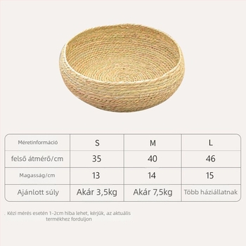 Rattan macskafészek téli melegséggel, integrált macskaágy és kaparódeszka, mosható pamut párna