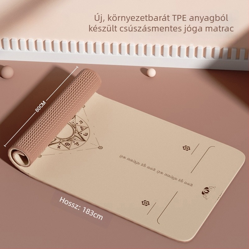 Női jóga matrac, illatmentes TPE, 6 mm vastagság, csúszásmentes, otthoni használatra