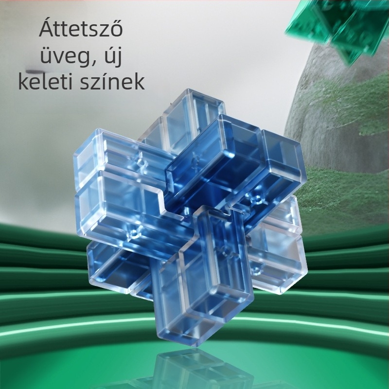Kongming zár puzzle – rendkívül nehéz, műanyag kivitel, DIY lehetőség, 7–14 éveseknek