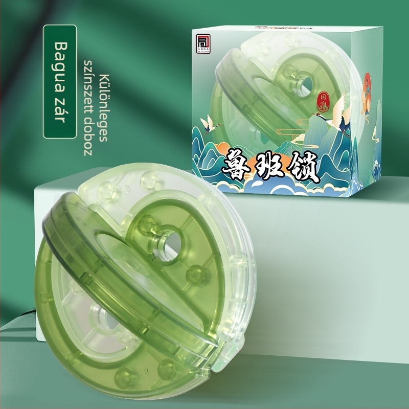 Kongming zár puzzle – rendkívül nehéz, műanyag kivitel, DIY lehetőség, 7–14 éveseknek