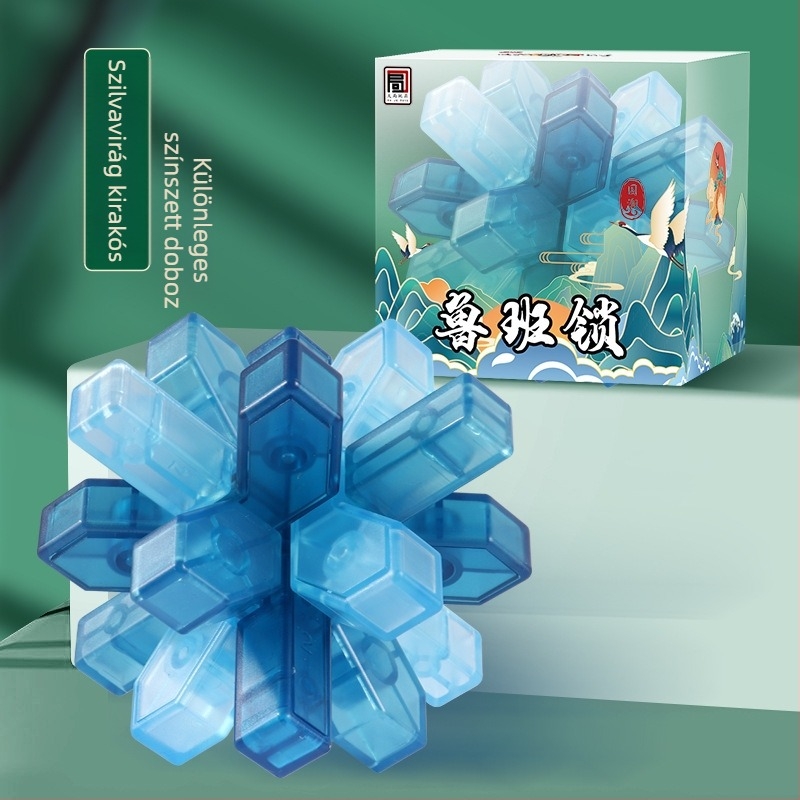 Kongming zár puzzle – rendkívül nehéz, műanyag kivitel, DIY lehetőség, 7–14 éveseknek
