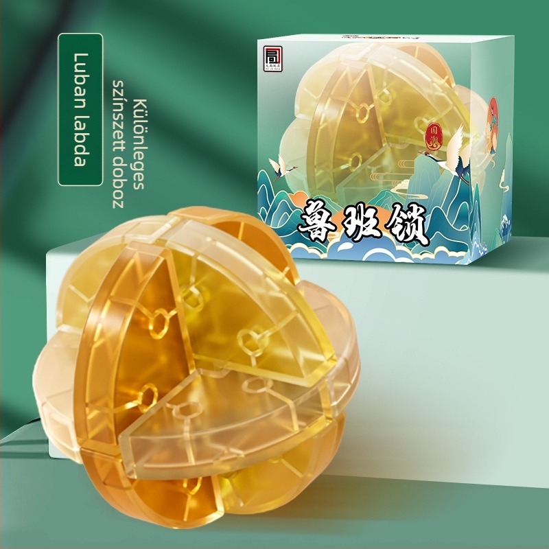 Kongming zár puzzle – rendkívül nehéz, műanyag kivitel, DIY lehetőség, 7–14 éveseknek