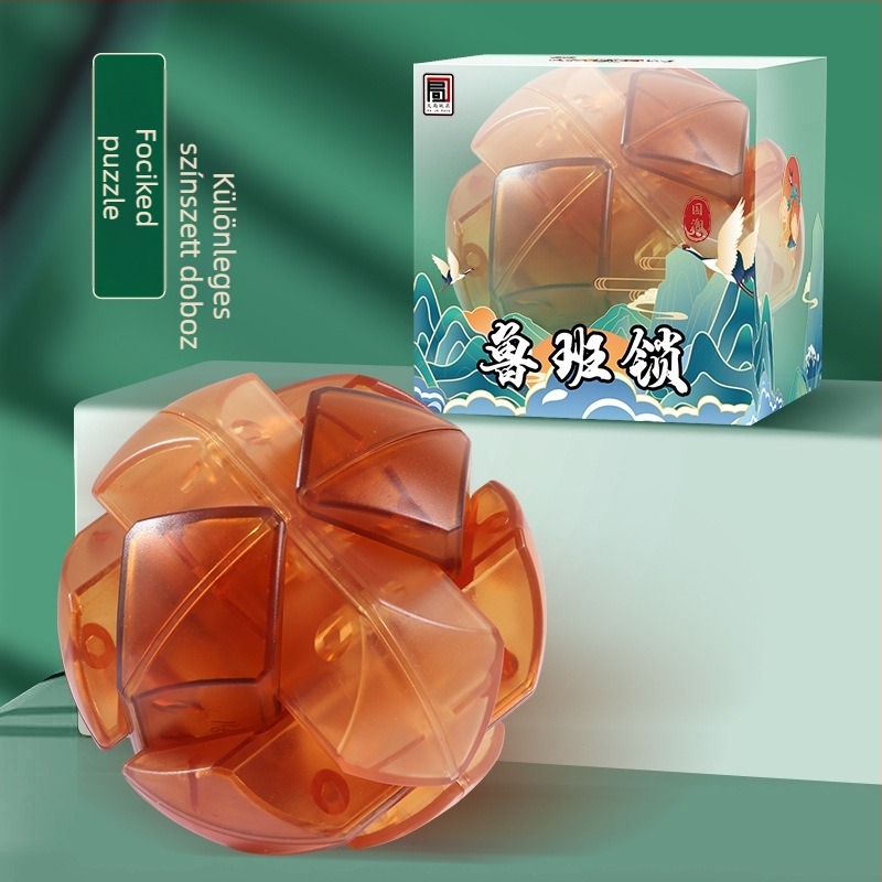Kongming zár puzzle – rendkívül nehéz, műanyag kivitel, DIY lehetőség, 7–14 éveseknek